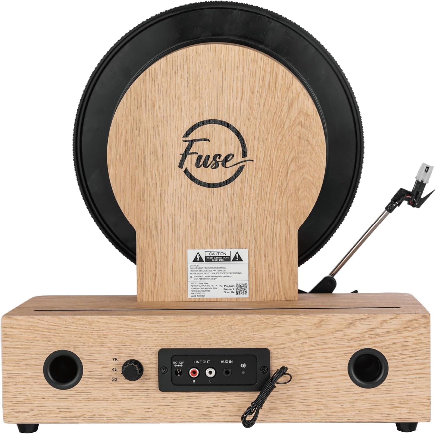 Fuse Audio Wrap Vertical Bluetooth Turntable Light Wood RAD-VERT-6